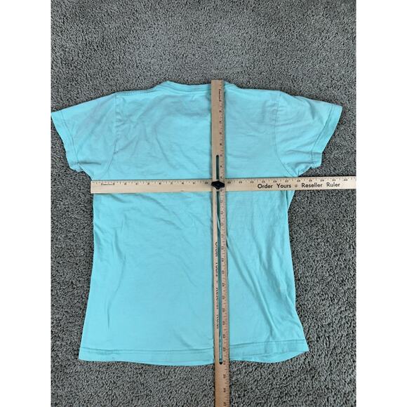Quiksilver Shirt Womens Small Teal Black Mountain And Wave Short Sleeve READ - Picture 7 of 10